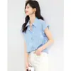 Moda Primavera/Verão 2025 Simples e Elegante Camisa Listrada Estilo Camisa para o Trabalho Redutora de Idade Afinando Top sem Mangas para Mulheres
