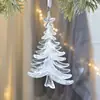 Textura de Cristal Encaje de Cisne Acrílico con Purpurina Copo de Nieve Transparente Colgante de Árbol de Navidad Colgante Decoración de Campana