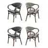 Silla de comedor exterior, taburete de patio, silla individual, silla de jardín de ratán de ocio para exteriores, silla de balcón exterior para cafetería y tienda de té con leche