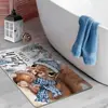 Felpudo Festivo de Navidad para Entrada, Resistente a la Suciedad, Resistente al Desgaste, Fácil de Limpiar, Felpudo para Baño, Absorción Rápida de Agua, Alfombrilla Antideslizante