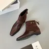 Botines Cuadrados Retro Franceses para Mujer 2026 Otoño/Invierno Nuevo Estilo Botas Martin de Temperamento Botas para Pantalón con Plataforma Oculta Botas Adelgazantes