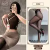 Ropa Interior Sexy con Tema Naranja Atuendo de Secretaria Puro Deseo Vestido Bodycon Provocativo Uniforme Ropa de Dormir Seductora para Mujer A962