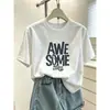 Camiseta de manga corta 100% algodón para mujer, estilo coreano, moderna y versátil, top verde aguacate, ropa de mujer verano 2026