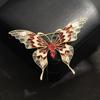Sol Nube Producto Nuevo Personalidad Goteo de Pegamento Mariposa Roja y Azul Broche Temperamento Chapado en Oro Goteo de Pegamento Pin de Insecto Exagerado