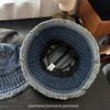 Sombrero de Pescador de Mezclilla Lavada para Hombre y Mujer Circunferencia de Cabeza Grande Verano Desgastado Cara Pequeño Sombrero de Cubeta Lijado Cuatro Estaciones Distintivo Trendy