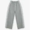 Pantalones Deportivos Casuales de Dos Colores para Chica Estilo Ins Retro Corea del Sur con Puntadas de Encaje y Cinta, Holgados