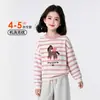 Tutu Elefantinho Roupa Infantil Suéter para Meninas Malha 2026 Inverno Novo Estilo Blusa Quente com Listras Color Blocking Infantil