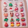 Joias de Resina Diamante Desenho Animado de Natal para Unhas Floco de Neve Fofo Chapéu Papai Noel Acessórios para Unhas DIY