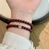 Pulseira de Camadas Duplas Vermelha Cinnabar Cintura Fina Empilhada para Ano Zodiacal Feminino Design de Nicho Pulseira Branca Simples e Versátil Vermelha