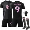 2526 Nueva camiseta de fútbol de visitante de Miami, negra, número 10 de Messi, traje 9, camiseta deportiva de Suárez