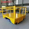 Carro Plataforma com Trilhos Alimentado por Cabo Aéreo para Oficina com Guarda-corpos Adicionados para Transferência de Mercadorias na Oficina