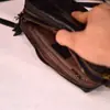 Bolso Cuadrado Pequeño Estilo Mori de Alta Gama Retro Doble Cremallera Bandolera Hecho a Mano Cuero Curtido Vegetal Cuero Genuino para Mujer Bolso Pequeño para Teléfono Móvil