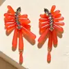 Brincos Ancora com Esmalte Vermelho Drip, Design Vintage de Luxo Leve, Brincos de Cristal Vermelho de Alta Qualidade, Novos Brincos 2025