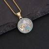 Amazon popular collar 12 Constelaciones personalidad femenina colgante de oro de 18K moda collar de concha INS N862