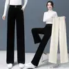 Pantalones rectos de cintura alta con forro de polar, de corte holgado y adelgazante, de pana, cálidos para primavera y otoño, pantalones casual versátiles