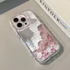 Pintura al Óleo Flores con iPhone16Promax Crema Espejo Funda para Teléfono Óleo 13 Nuevo 15 Dibujos Animados 14 Creativo 13