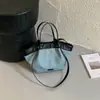Bolso de Mano Texturizado de Nicho Vintage para Mujer 2026 Nuevo Bolso Cesta de Mezclilla Bolso de Hombro Sencillo