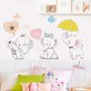 Novo FX-D138 três jogando elefante balão guarda-chuva corredor do quarto comercial Parede embelezando adesivos de parede decorativos