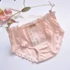 Encaje de Hoja de Loto Fresca Estilo Japonés Princesa Hueca Algodón Puro Algodón de Colores Triángulo Calzones Lindos para Mujer