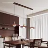 Luminária de sala de jantar em madeira de nogueira estilo vintage, luminária pendente de alto padrão estilo americano para balcão de bar de sala de estar, luminária pendente para mesa de jantar