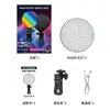 Luz de preenchimento redonda GZ669 transfronteiriça para celular, três cores RGB, fotografia, vídeo ao vivo, conferência, luz de bolso portátil