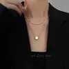 Collar de Cadena Hueso de Serpiente Cuadrado Apilado Acero de Titanio para Mujer Otoño e Invierno Nuevo Diseño de Nicho Ins Cadena de Clavícula Hip-Hop Accesorios