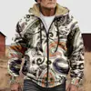 Chaqueta de Algodón Gruesa con Forro de Polar Estilo Étnico Camuflaje Transfronterizo 2025 con Cremallera y Bolsillos de Parche para Abrigo