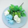 Venta al por mayor de flores artificiales, 6 rosas de flor de durazno, ramas de flores falsas, decoración del hogar, arreglo de boda, ramo de flores de seda, rosa de amores