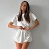 Otoño e Invierno 2026 Nuevo de Gran Venta Cómodo Holgado Blanco Manga Corta Pantalones Cortos Pijama Conjunto de Dos Piezas Transfronterizo Ropa para el Hogar Venta al por Mayor