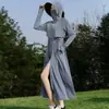 Ropa de Protección Solar Larga para Mujer 2026 Verano Nuevo Estilo Anti-UV Seda de Hielo Delgada Transpirable Chaqueta con Ceñidor en la Cintura para Protección Solar