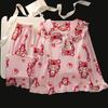 Pijamas de primavera y otoño para niñas de manga larga con cuello de muñeca, conjunto de ropa para el hogar para bebés y niñas con dibujos animados dulces y lindos