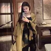 Xale Retrô Novo Chinoiserie Folha de Ginkgo para Mulheres, Novo Cheongsam Outono e Inverno 2025 com Saia, Manto e Capa