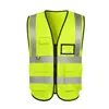 Colete Refletivo Transfronteiriço para Trabalho na Construção, Saneamento, Tráfego, Colete de Segurança Refletivo Respirável com Múltiplos Bolsos, Roupa Refletiva