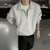 Sudadera para hombre de media cremallera con cuello alto, color liso, corte holgado, top casual para usar como capa base, venta al por mayor desde el fabricante