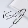 Cordón para Colgante de Cinabrio Tejido a Mano, Cordón para Collar Fino de Cuatro Hilos, Cordón Ajustable para Joyería de Jade