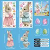 2026 Transfronterizo Nuevo Producto Fiesta de Huevos de Conejo de Pascua Decoración Pegatinas Electrostáticas para Ventana Refrigerador Pared de Vidrio
