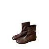 Botas de caña alta versátiles minimalistas estilo uva estilo coreano punta redonda elásticas adelgazantes botas cortas botas de tacón oculto mujer
