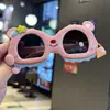 Óculos de Sol Protetores Solares de Ursinho Princesa de Silicone para Compras e Fotos Óculos de Sol Polarizados Infantis Bolsa Tote de Férias