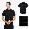 Camisa de negocios de alta gama para hombre, camisa de negocios cómoda y nítida de manga corta, camisa de fibra de bambú de secado rápido y resistente a las arrugas