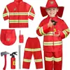 Ropa Popular Transfronteriza de Bombero para Niños Ropa Deportiva Roja para Reuniones de Rendimiento Ropa de Rendimiento para Role-Playing Profesional
