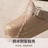 Pantuflas de Algodón para Mujer en Otoño e Invierno, Impermeables de Punta Cuadrada con Suela Gruesa 2026 Nuevos Zapatos Estilo Eva Birkenstock para Uso en Interiores y Exteriores para Parejas