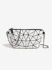 Estilo Japonês e Coreano Novidades de Primavera Bolsa Feminina Padrão Losango Geométrico Versátil Corrente de Ombro Único Tendência da Moda Bolsa de Ombro Único Transversal de Mão