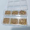 6 Cajas Checas Taladro Stack de Diamantes para Uñas Taladro Roto Joyería para Uñas Taladro de Color con Punta Inferior Rhinestone Bolsa de Materiales para Taladro de Uñas