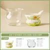 Juego de Té Factory Flower Whisper Cerámica Kung Fu Juego de Té Gama Alta Gaiwan Blanco Mineral Tetera Personal y Taza de Degustación
