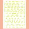Venda Quente no Exterior Adesivos de Nail Art de Letras 12 Cores Letras em Inglês Maiúsculas e Minúsculas Decoração de Unhas Fluorescente Adesivos de Nail Art DIY