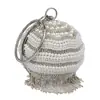 Bolso de Noche con Borlas de Venta Caliente Transfronteriza de Moda Bolso de Mano para Mujer Forma de Bola Redonda Estilo Europeo y Americano Bolso de Noche para Vestido de Banquete