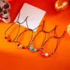 Venta Directa de Fábrica Pulsera Trenzada de Halloween Diseño Oscuro de Nicho Pulsera de Frangipani Calabaza Calavera para Mujer