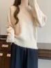 Suéter de Tricô com Franjas e Decote V - Novo Design Outono/Inverno 2025 para Mulheres, Caimento Solto, Emagrecedor, Versátil, Tendência