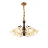 Estilo Creme Medieval Madeira Maciça Criativo Simples Romântico Exquisito Estilo Retrô Sala de Estar Quarto Sala de Jantar Luminárias Lustre de Flores