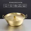 Tazón de Acero Inoxidable 304 para Vino de Arroz Coreano Espesado con Asa Restaurante Tienda de Barbacoa Snack Condimento Tazón Kimchi de Doble Asa